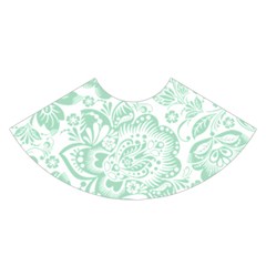 Mint Green And White Baroque Floral Pattern Mini Skirts by Dushan