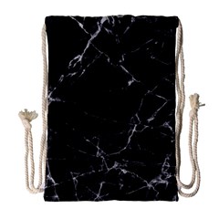 Black Marble Stone Pattern Drawstring Bag (large) by Dushan