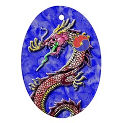 Dragon-phoenix Ornament Oval Ornament (two Sides) by TheDean