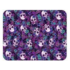 Flowers And Skulls Double Sided Flano Blanket (large) by Ellador
