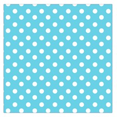 Sky Blue Polka Dots Large Satin Scarf (square) by GardenOfOphir