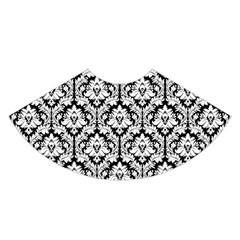 Black & White Damask Pattern A-line Skirt by Zandiepants