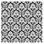 Black & White Damask Pattern Large Satin Scarf (Square)