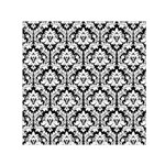 Black & White Damask Pattern Small Satin Scarf (Square)