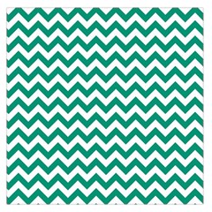 Emerald Green And White Zigzag Large Satin Scarf (square) by Zandiepants