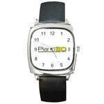 Logo Med Square Metal Watch Front