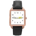 Logo Med Rose Gold Leather Watch  Front