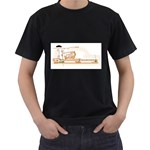 Grand Piano Action Men s T-Shirt (Black) (Two Sided) Front