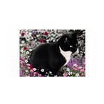Freckles In Flowers Ii, Black White Tux Cat Satin Wrap