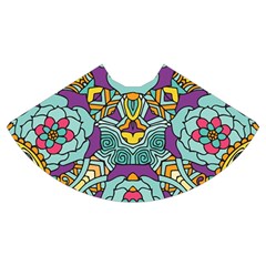 Mariager   Bold Blue,purple And Yellow Flower Design   Mini Flare Skirt by Zandiepants
