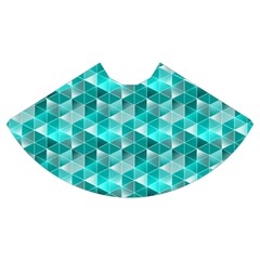 Aquamarine Geometric Triangles Pattern Mini Flare Skirt by KirstenStar