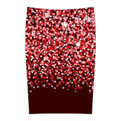 Red Glitter Rain Midi Pencil Skirt by KirstenStar