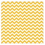 Sunny Yellow & White Zigzag Pattern Large Satin Scarf (Square)