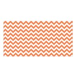 Tangerine Orange & White Zigzag Pattern Satin Shawl