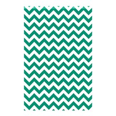 Emerald Green & White Zigzag Pattern Shower Curtain 48  X 72  (small)