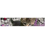 Emma In Flowers I, Little Gray Tabby Kitty Cat Flano Scarf (Large)