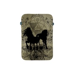 Wonderful Black Horses, With Floral Elements, Silhouette Apple Ipad Mini Protective Soft Cases by FantasyWorld7
