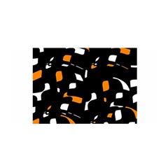 Orange, Black And White Pattern Satin Wrap by Valentinaart