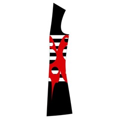 Red, Black And White Abstract Design Women s Open Front Pockets Cardigan(p194) by Valentinaart