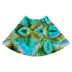 Crystal Gold Peacock, Abstract Mystical Lake High Waist Skirt by DianeClancy