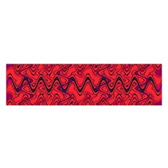 Red Wavey Squiggles Satin Scarf (oblong) by BrightVibesDesign