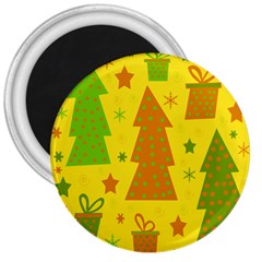 Christmas Design - Yellow 3  Magnets by Valentinaart