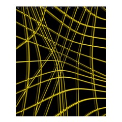 Yellow Abstract Warped Lines Shower Curtain 60  X 72  (medium)  by Valentinaart
