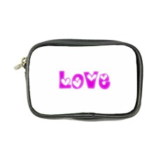 Pink Love Hearts Typography Coin Purse by yoursparklingshop