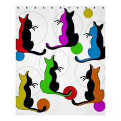 Colorful Abstract Cats Shower Curtain 60  X 72  (medium)  by Valentinaart