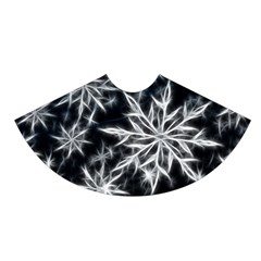 Snowflake In Feather Look, Black And White A-line Skater Skirt by picsaspassion