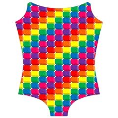 Rainbow 3d Cubes Red Orange Camisole Leotard  by Nexatart