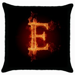 Fire Letterz E Throw Pillow Case (black) by Alisyart