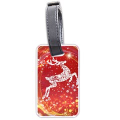 Background Reindeer Christmas Luggage Tags (one Side)  by Nexatart