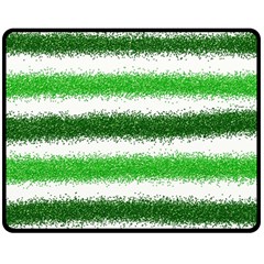 Metallic Green Glitter Stripes Double Sided Fleece Blanket (medium) 