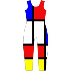 Mondrian Red Blue Yellow Long Sleeve Catsuit by Amaryn4rt