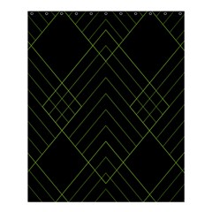 Diamond Green Triangle Line Black Chevron Wave Shower Curtain 60  X 72  (medium)  by Alisyart