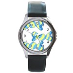 Candy Yellow Blue Round Metal Watch