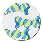Candy Yellow Blue Round Mousepads