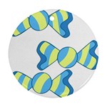 Candy Yellow Blue Ornament (Round)