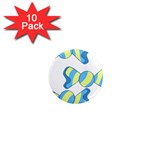 Candy Yellow Blue 1  Mini Magnet (10 pack) 