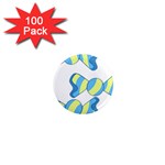 Candy Yellow Blue 1  Mini Magnets (100 pack) 