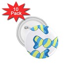 Candy Yellow Blue 1.75  Buttons (10 pack)