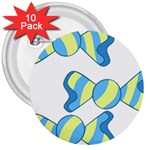 Candy Yellow Blue 3  Buttons (10 pack) 