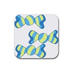 Candy Yellow Blue Rubber Coaster (Square) 