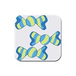 Candy Yellow Blue Rubber Square Coaster (4 pack) 