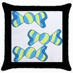 Candy Yellow Blue Throw Pillow Case (Black)