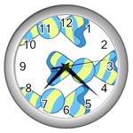 Candy Yellow Blue Wall Clocks (Silver) 