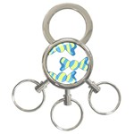 Candy Yellow Blue 3-Ring Key Chains