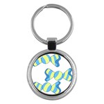 Candy Yellow Blue Key Chains (Round) 