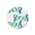 Candy Yellow Blue Rubber Coaster (Round) 